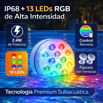 Luz LED RGB para piscina con ventosas 🚨| Precio de Lanzamiento