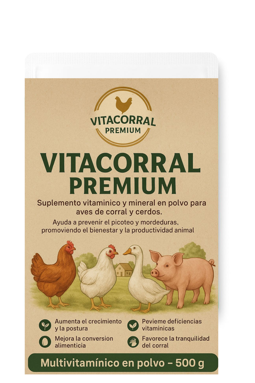 🐓 Multivitamínico Nutricional en Polvo Antipicoteo para Aves (500 g) 🔥 Evita el canibalismo y mejora su salud 🐣✨ ¡Resultados desde los primeros días! 🐔