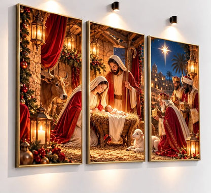 ✨Nacimiento de Jesús | Cuadro Tríptico Navideño 🙏