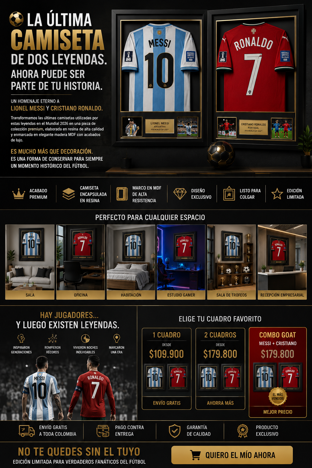 Retablo De las Leyendas del Futbol⚽ con placa del ultimo mundial 🐐