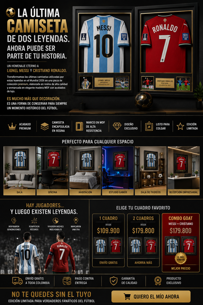 Retablo De las Leyendas del Futbol⚽ con placa del ultimo mundial 🐐