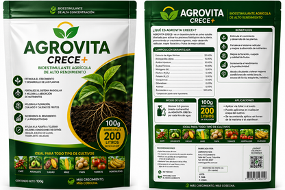 AGROVITA CRECE+ 🌱Hormona Agrícola | Más crecimiento. Más cosecha. Más rentabilidad.