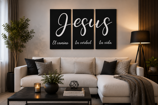✨ Set 3 Cuadros "Jesús, El Camino, La Verdad y La Vida"