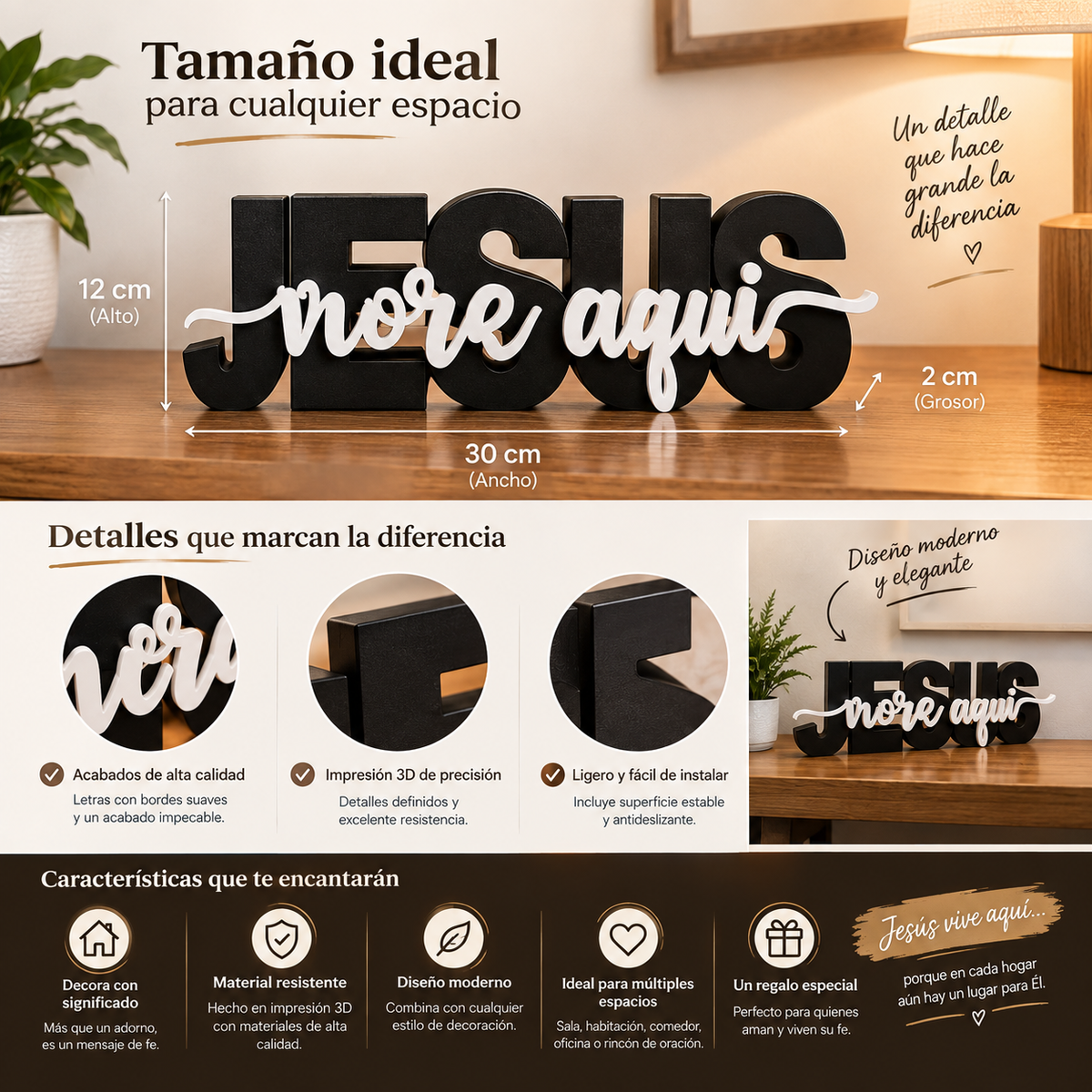 ✨Jesús vive aquí – Decoración con significado para tu hogar