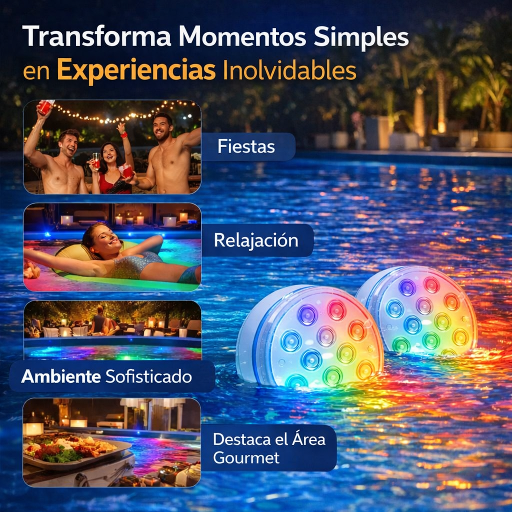 Luz LED RGB para piscina con ventosas 🚨| Precio de Lanzamiento