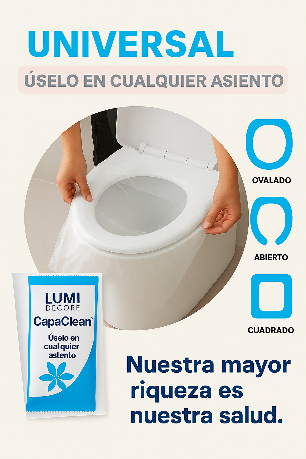 CapaClean® – 50 Fundas Individuales para Asiento de Inodoro + Regalo Exclusivo - Higiene Primero 🏆