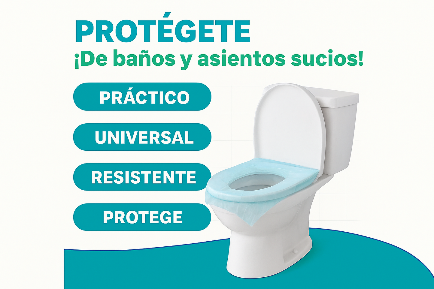 CapaClean® – 50 Fundas Individuales para Asiento de Inodoro + Regalo Exclusivo - Higiene Primero 🏆