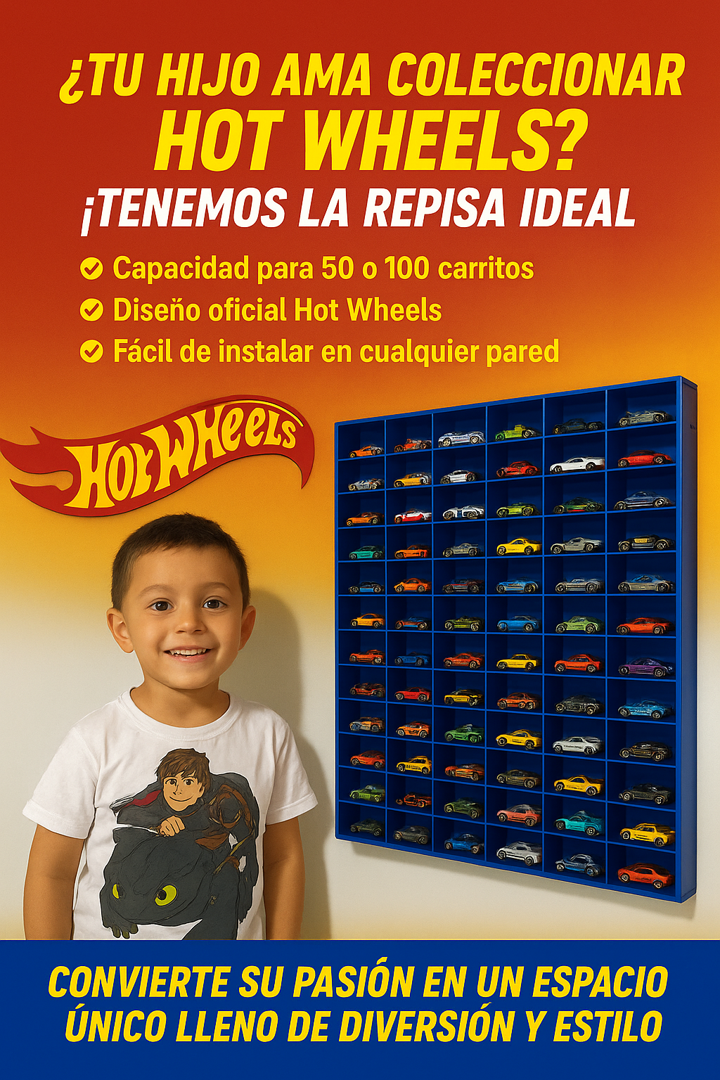 🚘Repisa Para Hotwheels🚗+ OBSEQUIO GRATIS📦