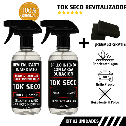 PAGUE 1 LLEVE 2 TOK SECO 250ml - Revitalizador de plásticos para automóviles (ENVÍO GRATIS)