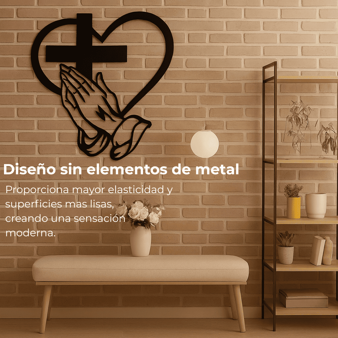 Elegante mural del Sagrado corazón de Jesús con la cruz🙏