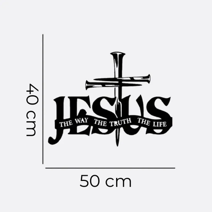 🔥Arte para pared con diseño de Jesús y la cruz - ⌛Diseño limitada hecho a mano