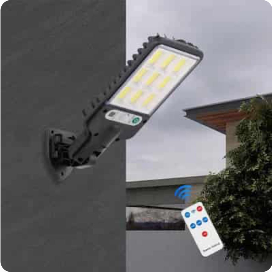 Lámpara Solar LED con Control – Ilumina exteriores sin cables ni consumo eléctrico