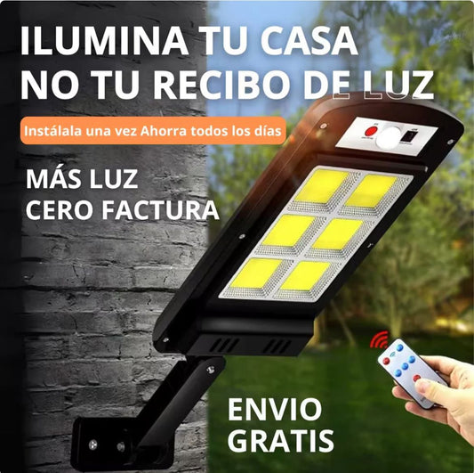 Lámpara Solar LED con Control – Ilumina exteriores sin cables ni consumo eléctrico