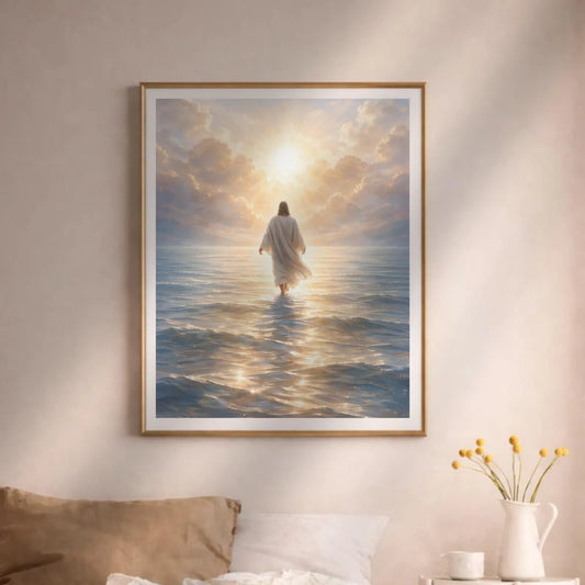 🙏Arte de pared de Jesús caminando sobre el agua