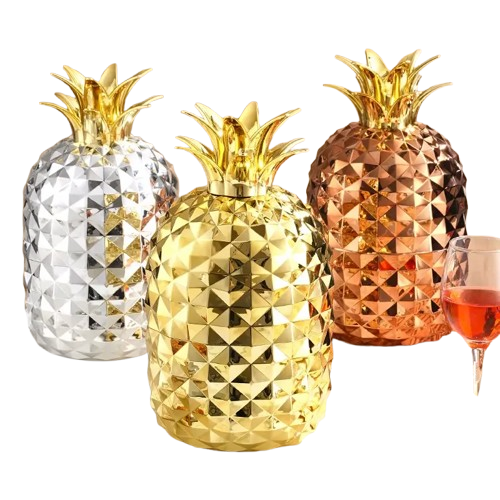 Juego de cubiertos en acero inoxidable en forma de piña de alta calidad, 24 piezas