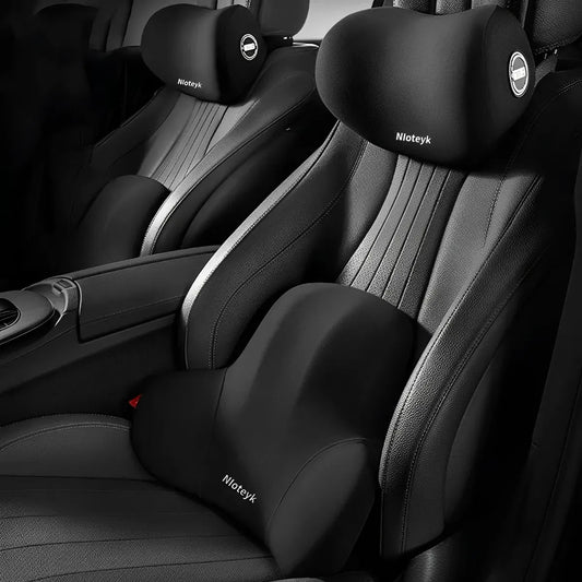 Kit Almohada Ergonómica Para Cuello Y Soporte Lumbar Para Auto | SUPER OFERTA