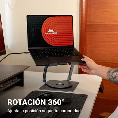 Soporte Ergonómico Giratorio Para Laptop En Aluminio 💻