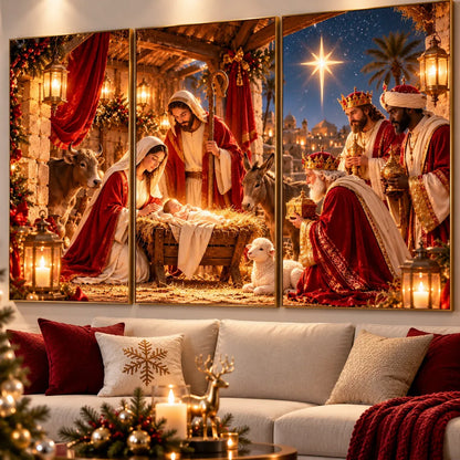 ✨Nacimiento de Jesús | Cuadro Tríptico Navideño 🙏