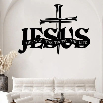 🔥Arte para pared con diseño de Jesús y la cruz - ⌛Diseño limitada hecho a mano