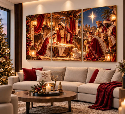 ✨Nacimiento de Jesús | Cuadro Tríptico Navideño 🙏