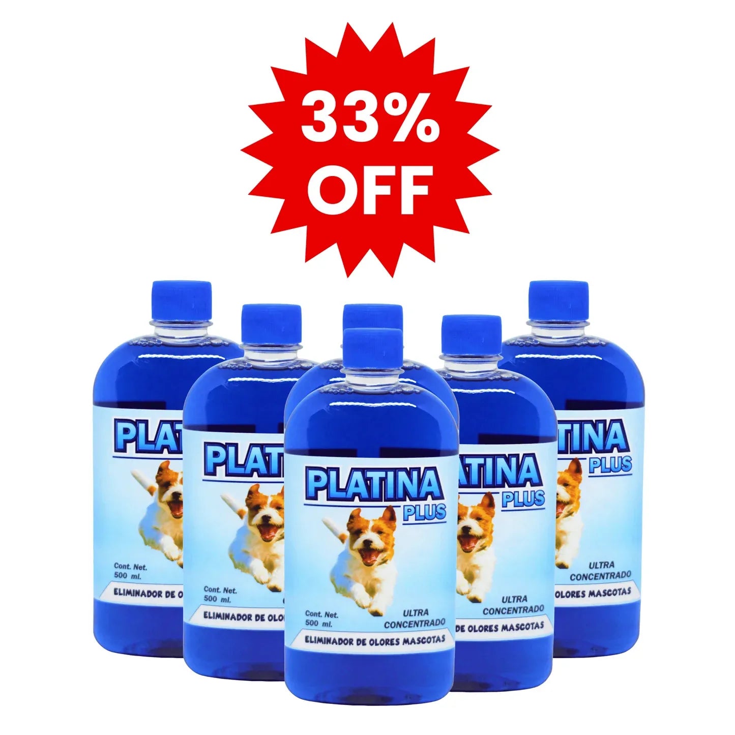 2X1 Eliminador de Olores Mascotas - ULTRA Concentrado - Platina PLUS - 500ml