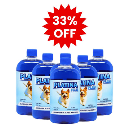2X1 Eliminador de Olores Mascotas - ULTRA Concentrado - Platina PLUS - 500ml